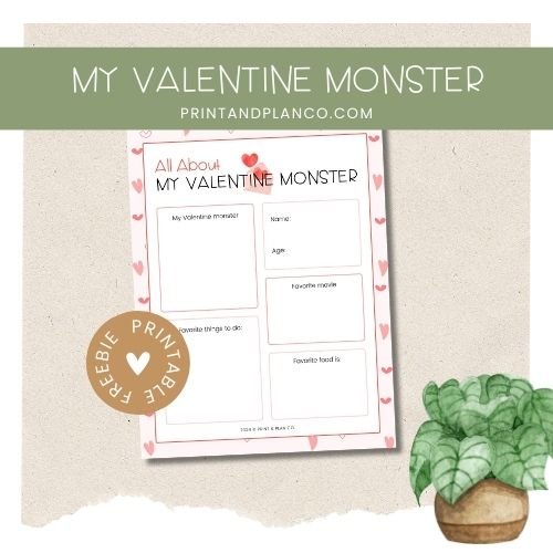 My Valentine Monster Activity