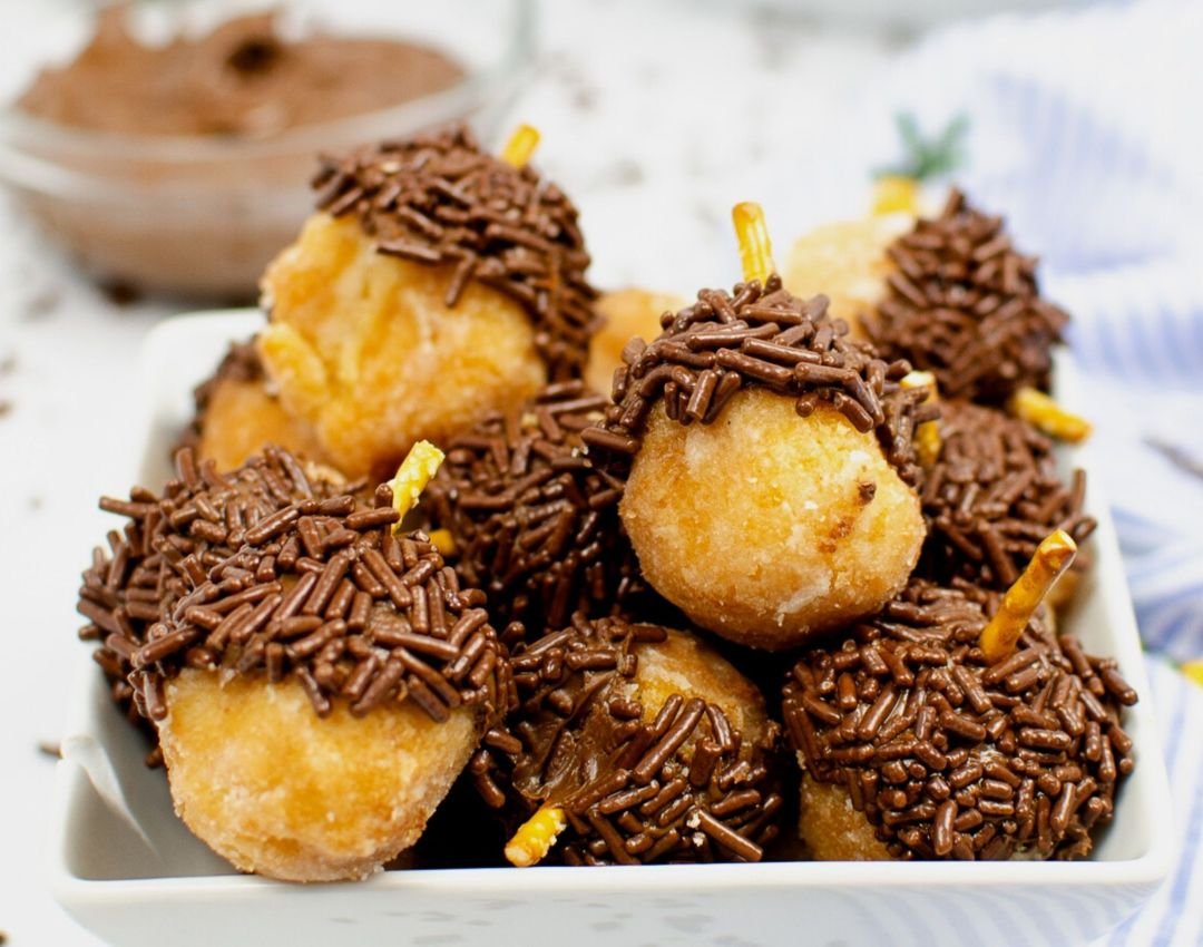 Fall Acorn Donut Holes with Nutella